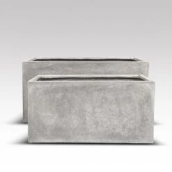Rectangular Terrace Planter - Weathered Cement -GardenGlamour pr2000048710 card3 lg