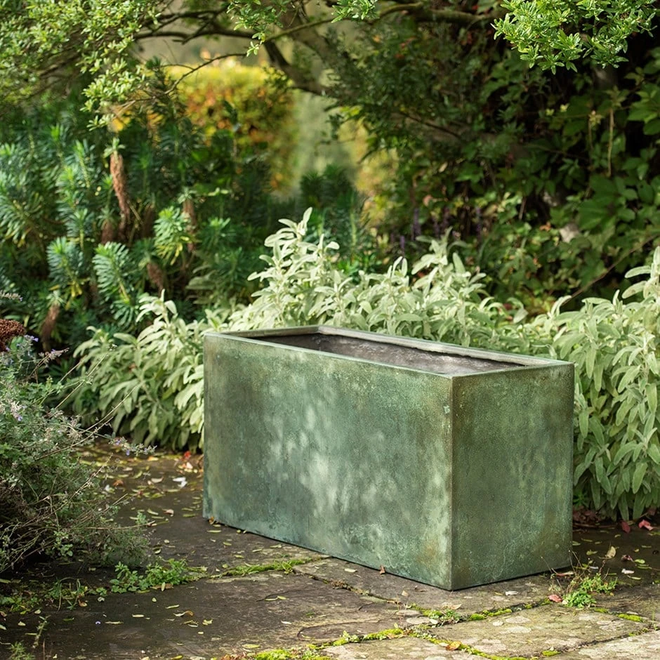 Rectangular Terrace Planter - Verdigris 3 Rectangular Terrace Planter - Verdigris