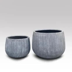 Ripple Bowl Planter - Ash Grey 13 Ripple Bowl Planter - Ash Grey -GardenGlamour pr2000048719 card4 lg