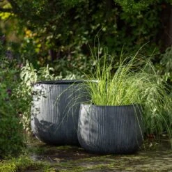 Ripple Bowl Planter - Ash Grey 15 Ripple Bowl Planter - Ash Grey -GardenGlamour pr2000048719 card6 lg