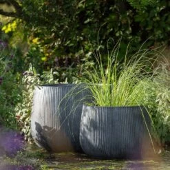 Ripple Bowl Planter - Ash Grey 16 Ripple Bowl Planter - Ash Grey -GardenGlamour pr2000048719 card7 lg