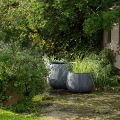 Ripple Bowl Planter - Ash Grey 17 Ripple Bowl Planter - Ash Grey -GardenGlamour pr2000048719 card8 lg