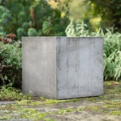 Square Terrace Planter - Weathered Cement -GardenGlamour pr2000048722 card6 lg