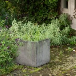 Square Terrace Planter - Weathered Cement -GardenGlamour pr2000048722 card7 lg