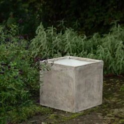 Square Terrace Planter - Weathered Cream -GardenGlamour pr2000048723 card7 lg