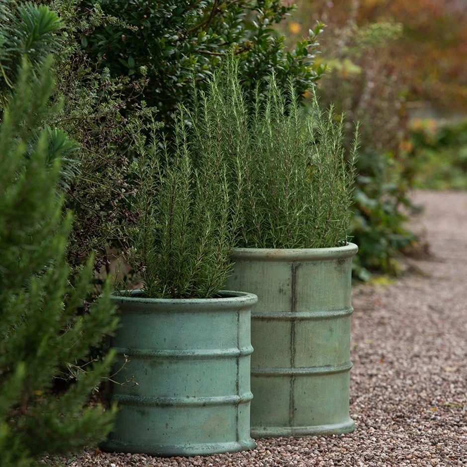 Greenwich Barrel Planter - Verdigris 3 Greenwich Barrel Planter - Verdigris