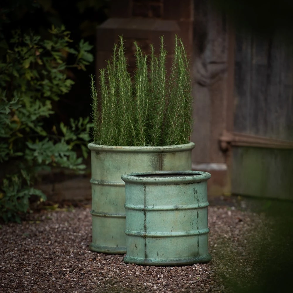 Greenwich Barrel Planter - Verdigris 4 Greenwich Barrel Planter - Verdigris - Image 2