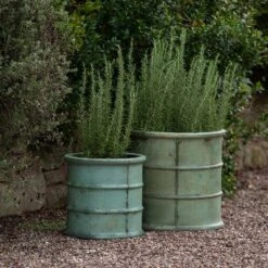Greenwich Barrel Planter - Verdigris 17 Greenwich Barrel Planter - Verdigris -GardenGlamour pr2000048731 card6 lg