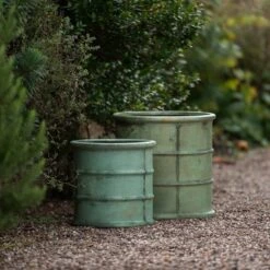 Greenwich Barrel Planter - Verdigris 18 Greenwich Barrel Planter - Verdigris -GardenGlamour pr2000048731 card7 lg