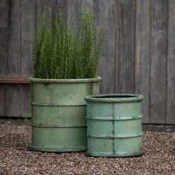 Greenwich Barrel Planter - Verdigris 20 Greenwich Barrel Planter - Verdigris -GardenGlamour pr2000048731 card9 lg