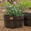Reclaimed Oak Barrel Planter -GardenGlamour pr2000049011